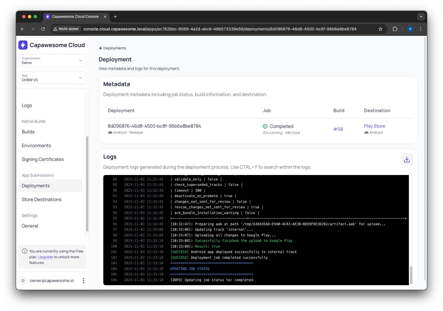 Store Destination Dialog