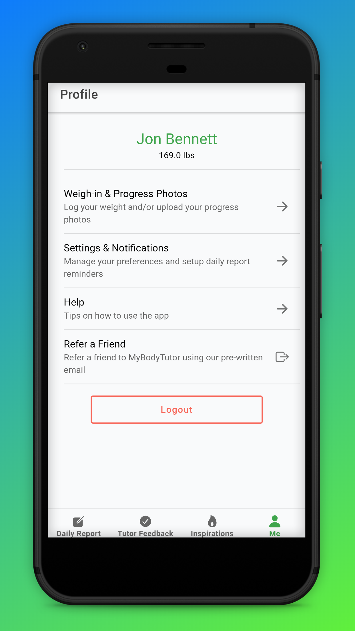 MyBodyTutor Screenshot